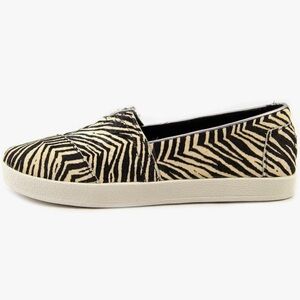 TOMS Women's Zebra Printed Calf Hair Avalon Sneakers Size 8.5